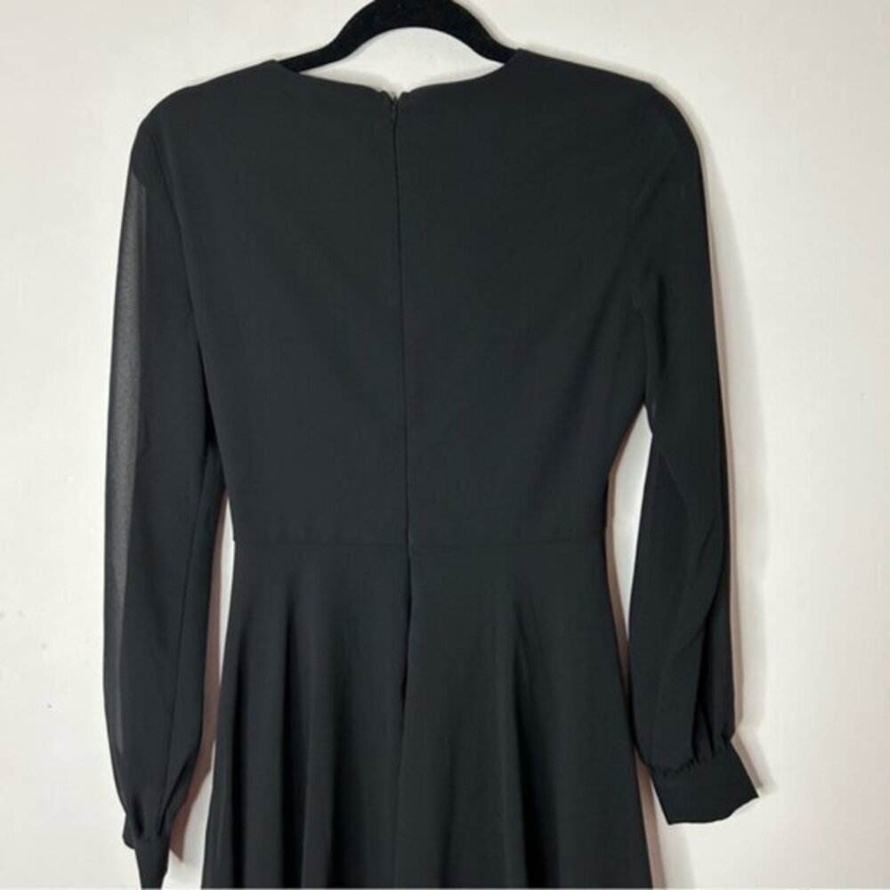 LULUS Women’s Mini Dress Black XS Long Sleeve Whimsigoth business casual formal - Picture 8 of 16